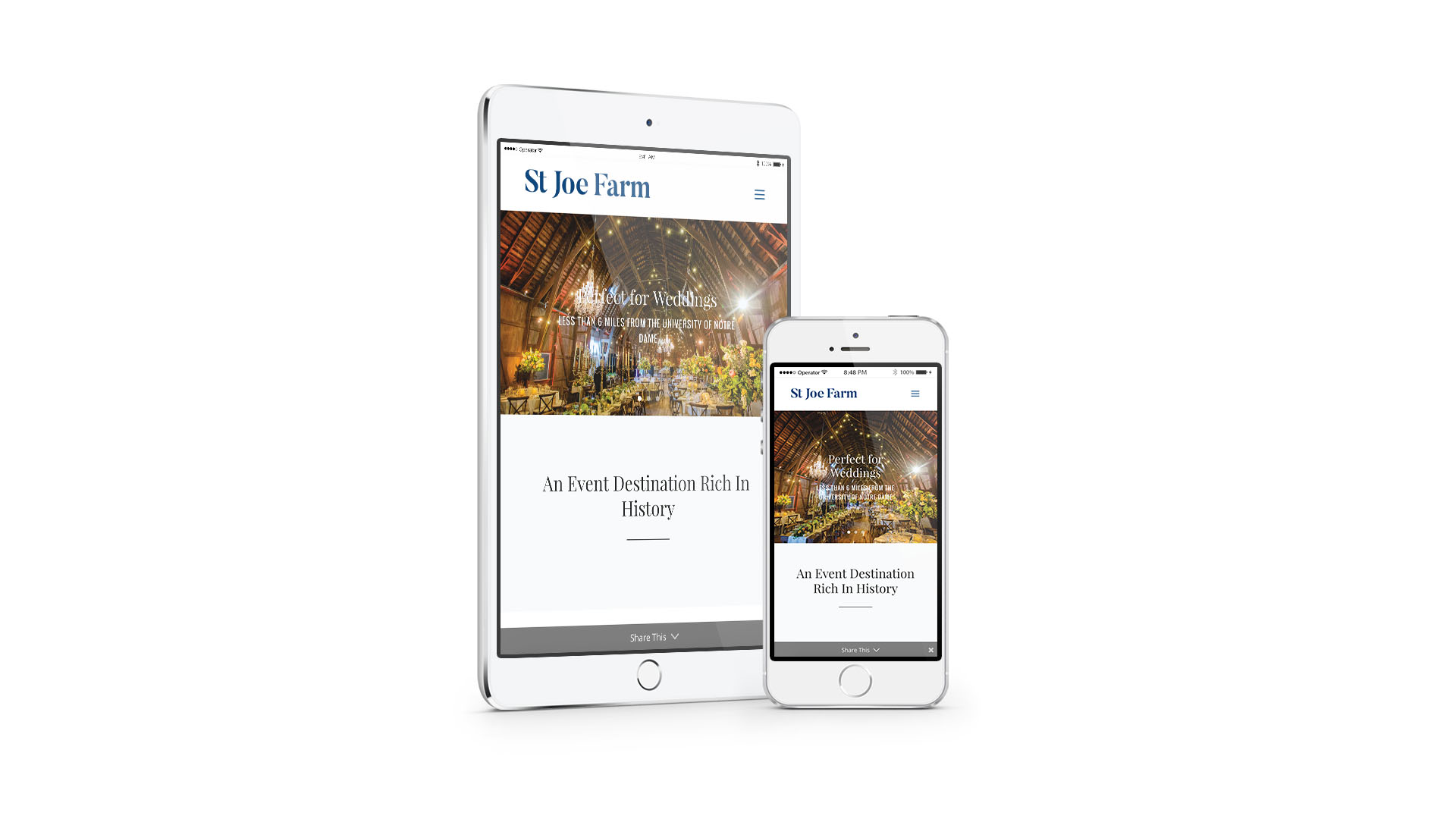 St Joe Farm responsive website